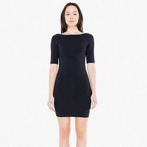 NWOT AMERICAN APPAREL BLACK RIBBED MINI DRESS